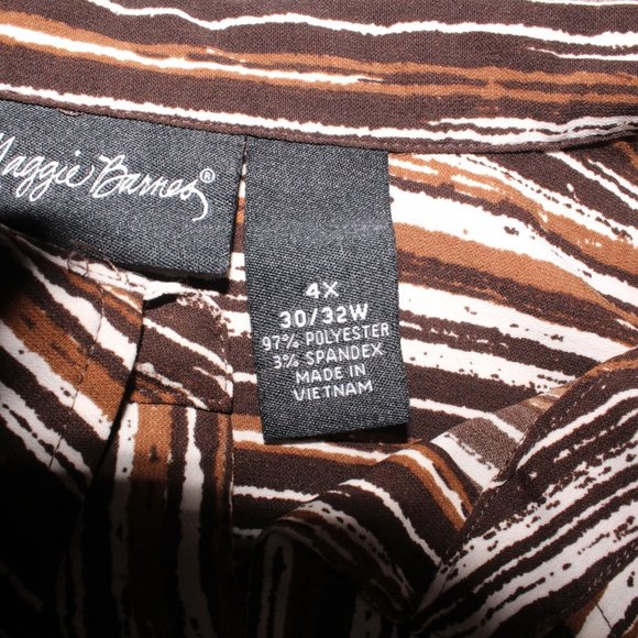 Maggie Barnes Womens Plus Sz 4X Button Down Dress Shirt Tunic Stripes Designer - Picture 7 of 7
